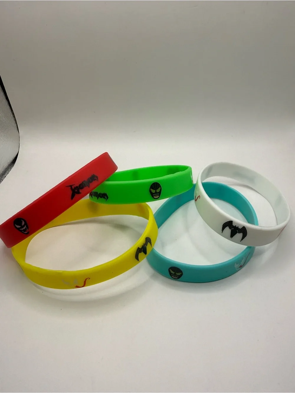 Silicone Colorful Marvel Bracelets Lot of (5) Batman & Venom Yellow Red & more